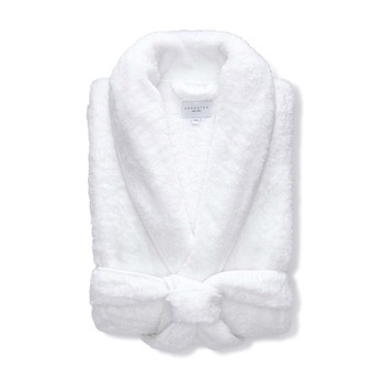 Halat de Baie Unisex din Bumbac 100% Alb Tip Cocolino Halat de Baie Unisex din Bumbac 100% Alb Tip Cocolino