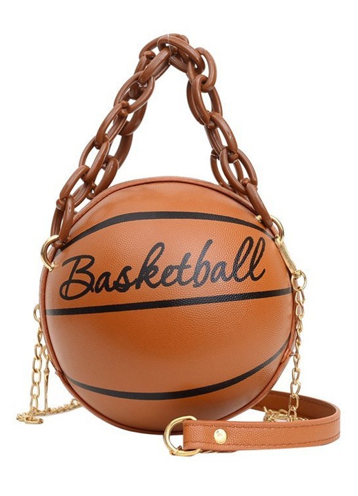 Geanta dama YANYXR mini lant piele ecologica portocaliu basketball 20x12cm