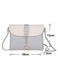 Geanta crossbody mica YANYXR, piele PU, pandantiv metalic, gri, 15x20cm