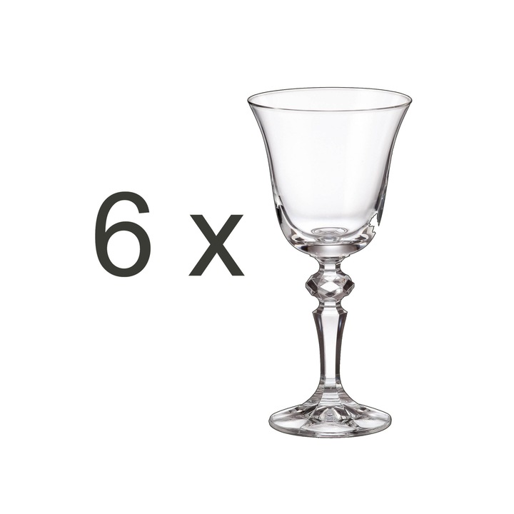 Vörösboros pohár készlet 170 ml, FALCO/LAURA, Bohemia Crystalite, 6 db