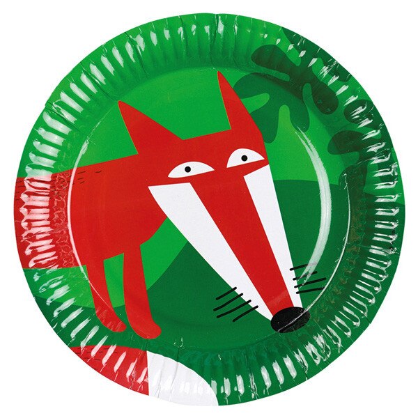 Farfurii petrecere copii 18 cm Animale, Amscan 998360, Set 8 buc