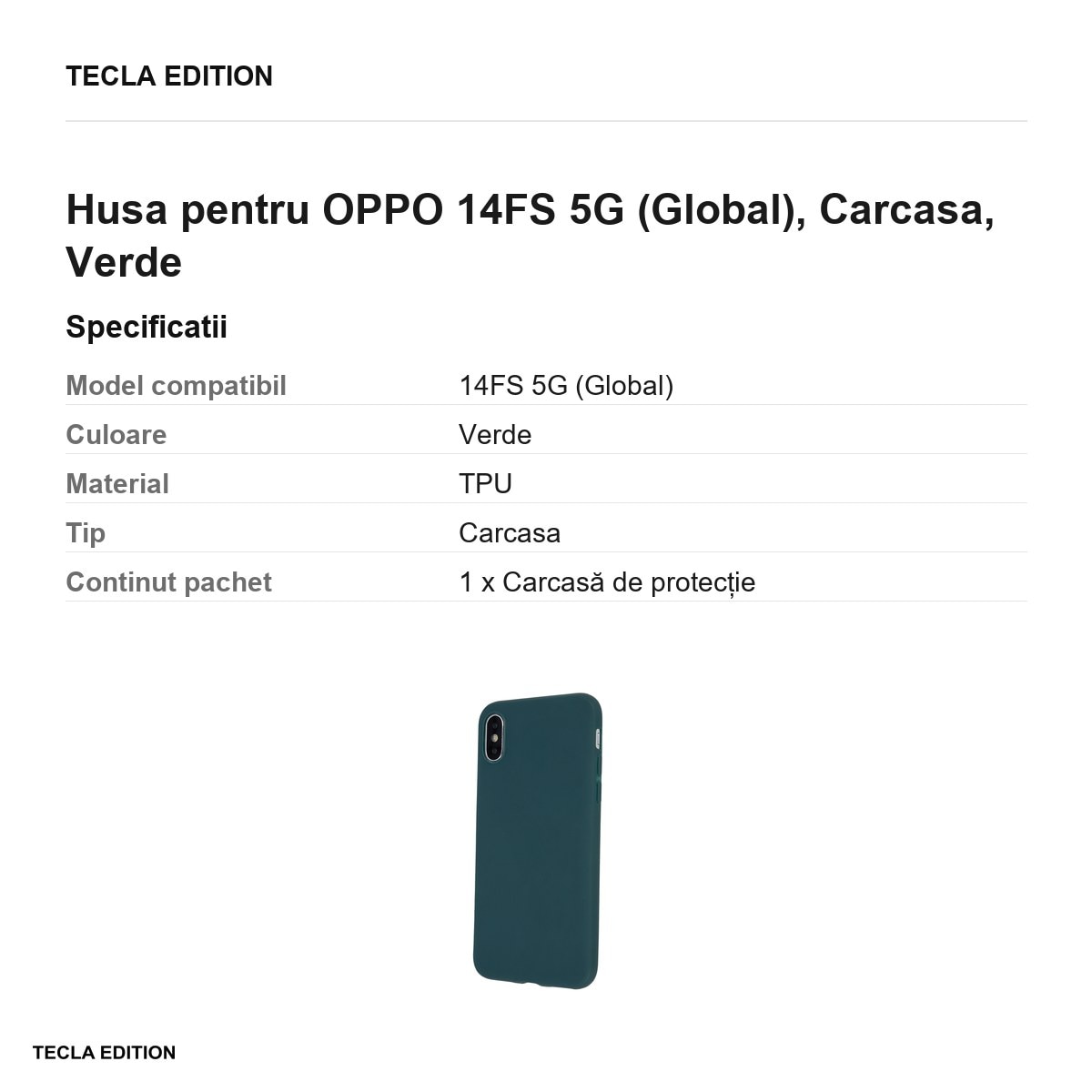 Husa Matt TPU forest pentru OPPO 14FS 5G (Global), Carcasa, Verde