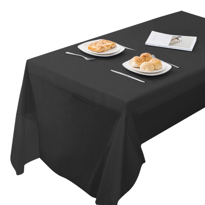 PEVA asztalterítő carmdering EMAGFP-BST3015135-1-A, egyszer használatos, 54" x 108" (137 x 274 cm), fekete, 4 db-os szett