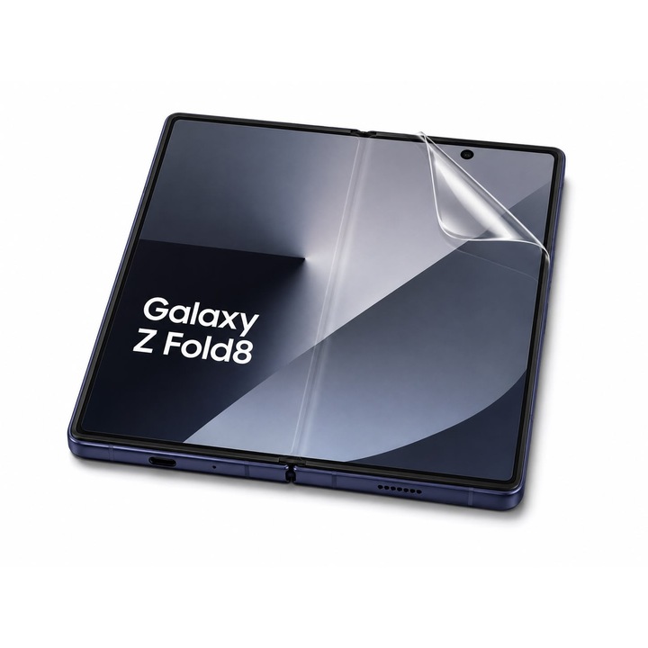 Fólia átlátszó fő kijelzőhöz Samsung Galaxy Fold8 / Fold 8, Otthoni telepítés, Karcvédelem, Ütésálló, Regenerálódó szilikon, Performance Hydrogel, Átlátszó