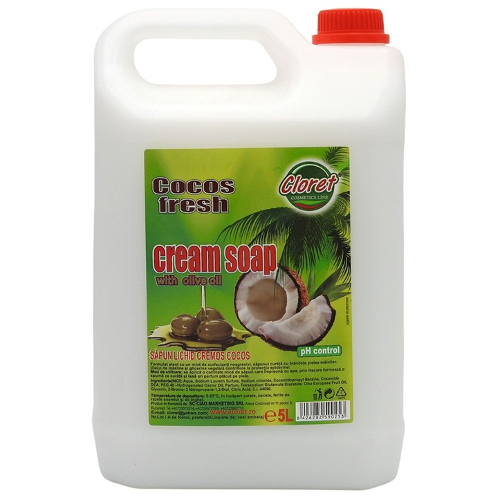 Sapun Lichid, Cloret, 5 L Cremos Cocos Fresh