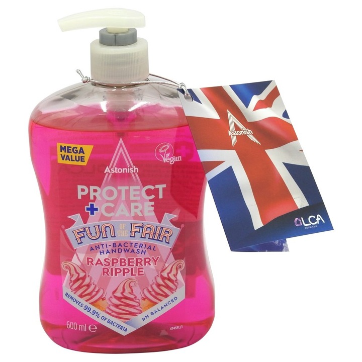 Sapun Lichid, Astonish, Antibacterian 600 ml Raspberry Ripple
