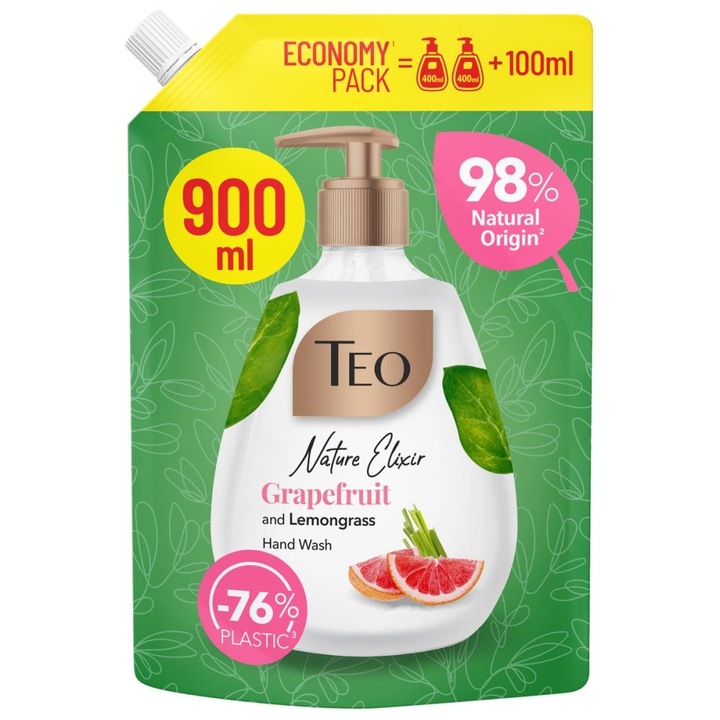 Sapun Lichid, Teo, Rezerva 900 ml Grapefruit