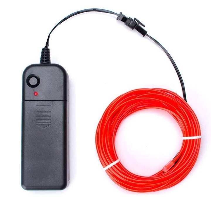 Banda LED Neon 3m rosu flexibila rezistenta la apa IP67