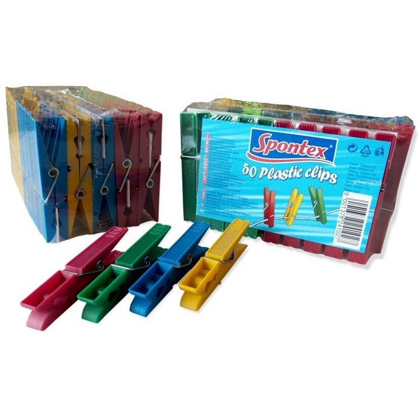 Carlige de rufe Spontex, Multicolor, 50 buc