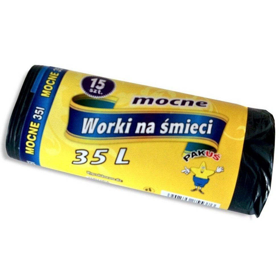 Saci menajeri Pakus, 35l, Negru, 15 bucati