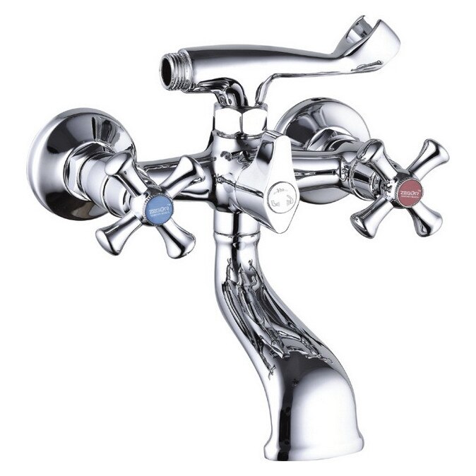 Baterie cada-dus ZEGOR cu doua rozete DAK 3 cromat