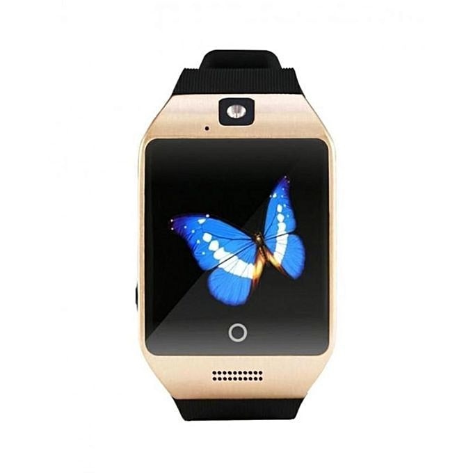Ceas Smartwatch cu telefon Qvadra 180, Ecran Curbat, Carcasa Metalica, Cartela Sim, Camera, Bluetooth, Suport Card, Auriu