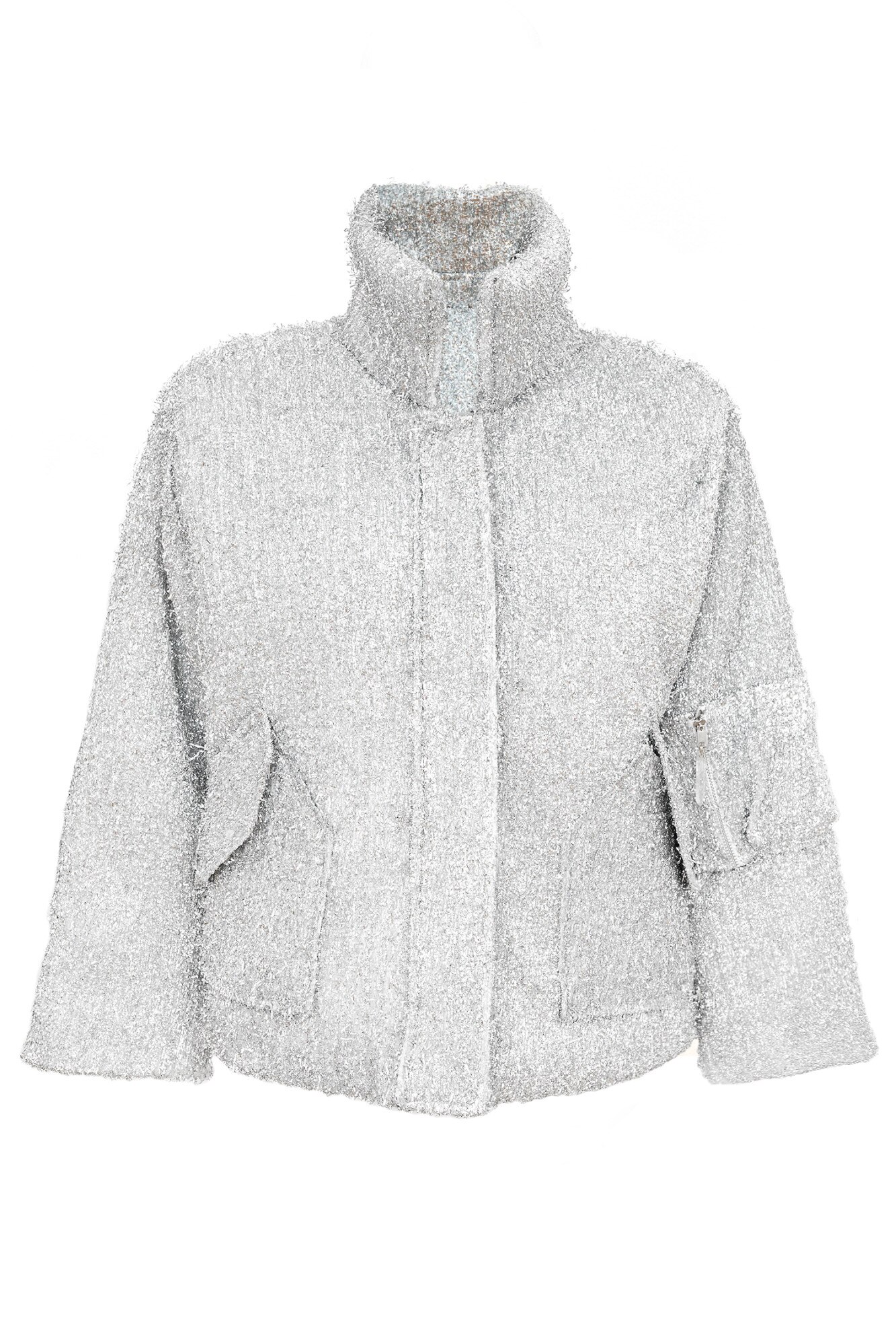 Geaca bomber argintie ATU Body Couture