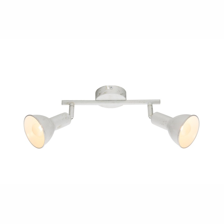 Aplica CALDERA AP-45351-7, 2 x E14, 40W, 230V, Alb, Auriu patinat
