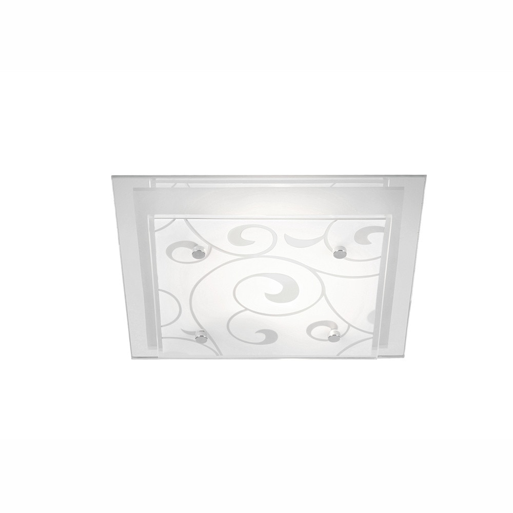 Plafoniera DIA AP-51937-7, 2 x E27, 60W, Alb, Satinat, Cromat