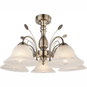 Plafoniera POSADAS AP-30992-4, 5 x E27, 60W, 230V, Bronz, Alb Plafoniera POSADAS AP-30992-4, 5 x E27, 60W, 230V, Bronz, Alb