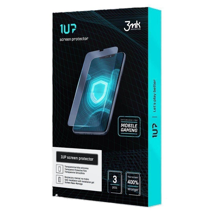 3MK 1UP képernyővédő fólia POCO X7-hez, 3 db, 0,23 mm, oleofób, géllel telepíthető, átlátszó