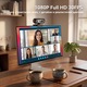 Уеб камера Lttsoyh®, Уеб камера 1080P Full-HD, Капак за поверителност, Въртене на 360°, Вграден двоен микрофон с намаляване на шума, Автоматична корекция на светлината, Свързване към компютър/лаптоп USB Plug & Play, Черна