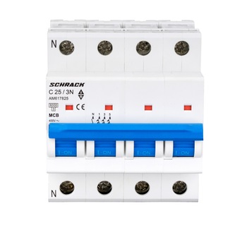 Intreruptor automat, Schrack, modular (MCB) AMPARO 6kA, C 25A, 3P+N Intreruptor automat, Schrack, modular (MCB) AMPARO 6kA, C 25A, 3P+N