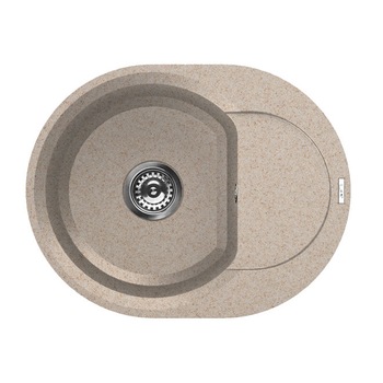 Chiuveta granitek Elleci Easy Round 600, 600 x 470 mm, adancime 200 mm, cuva reversibila, Avena G51 Chiuveta granitek Elleci Easy Round 600, 600 x 470 mm, adancime 200 mm, cuva reversibila, Avena G51