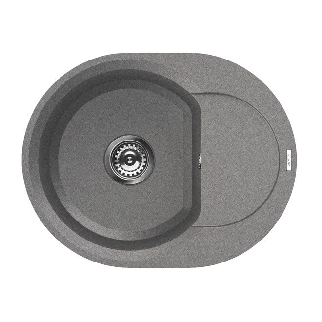 Chiuveta metaltek Elleci Easy Round 600, 600 x 470 mm, adancime 200 mm, cuva reversibila, Titanium M73