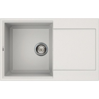 Chiuveta granitek Easy 300, 790 x 500 mm, adancime 220 mm, cuva reversibila, Bianco Titano G68 Chiuveta granitek Easy 300, 790 x 500 mm, adancime 220 mm, cuva reversibila, Bianco Titano G68