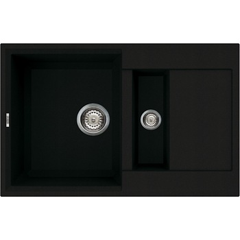 Chiuveta granitek Easy 325, 780 x 500 mm, adancime 220/120 mm, cuva reversibila, Full Black G40 Chiuveta granitek Easy 325, 780 x 500 mm, adancime 220/120 mm, cuva reversibila, Full Black G40