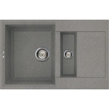 Chiuveta metaltek Easy 325, 780 x 500 mm, adancime 220/120 mm, cuva reversibila, Titanium M73 Chiuveta metaltek Easy 325, 780 x 500 mm, adancime 220/120 mm, cuva reversibila, Titanium M73