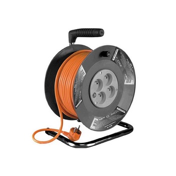 Prelungitor pe tambur, 4 prize x 230V, Strend Pro DG-4ZR-FB04, schuko, lungime 50m Prelungitor pe tambur, 4 prize x 230V, Strend Pro DG-4ZR-FB04, schuko, lungime 50m