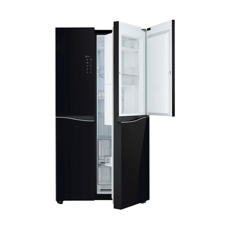 Side by Side LG Door in Door GSM860BMAV, 618 l, No Frost, Smart Diagnosis, LED, Inverter, H 185 cm, Clasa A+, Sticla Neagra