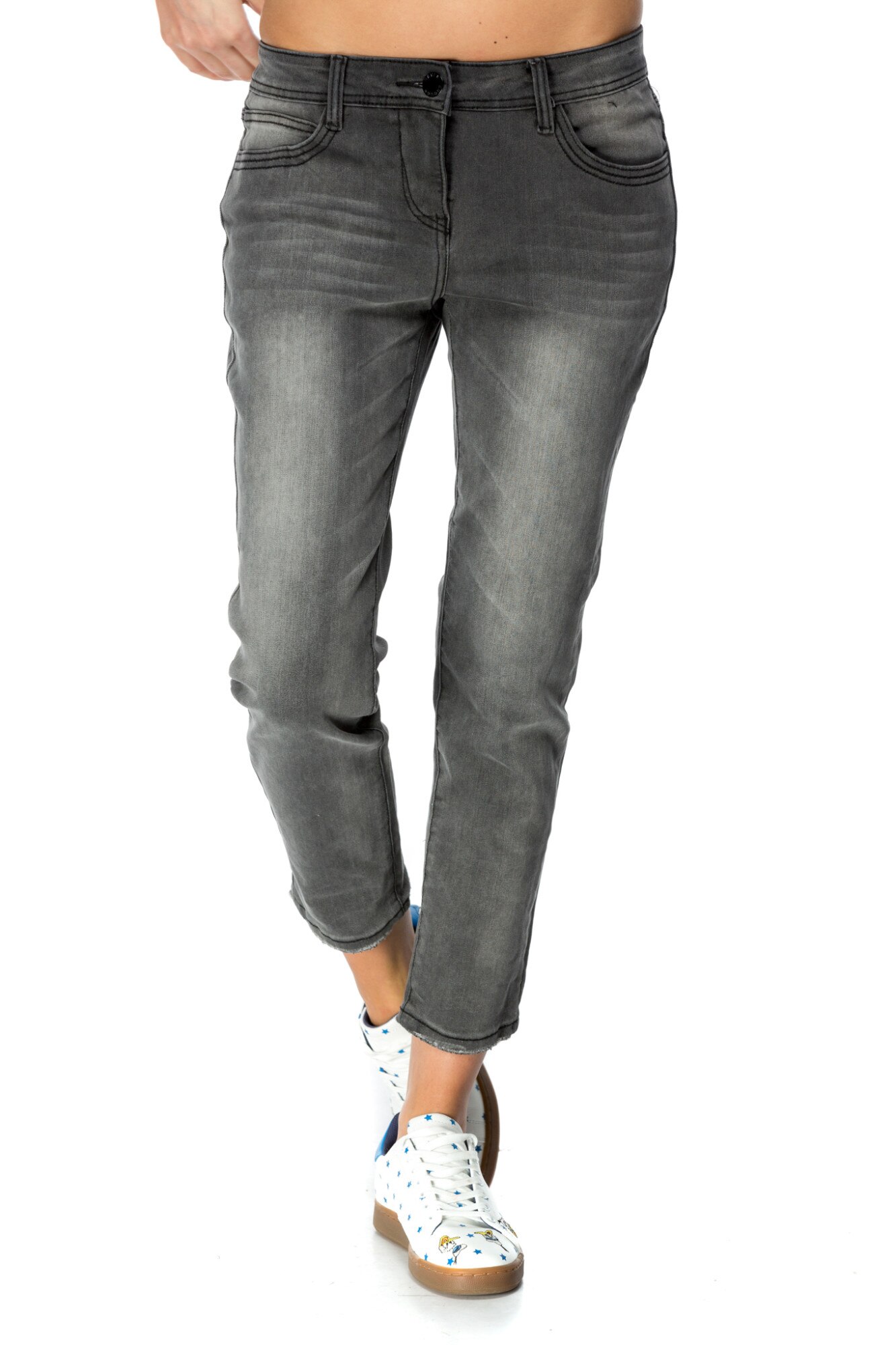 Blugi Golda Boyfriend CuAnna, Gri, 30