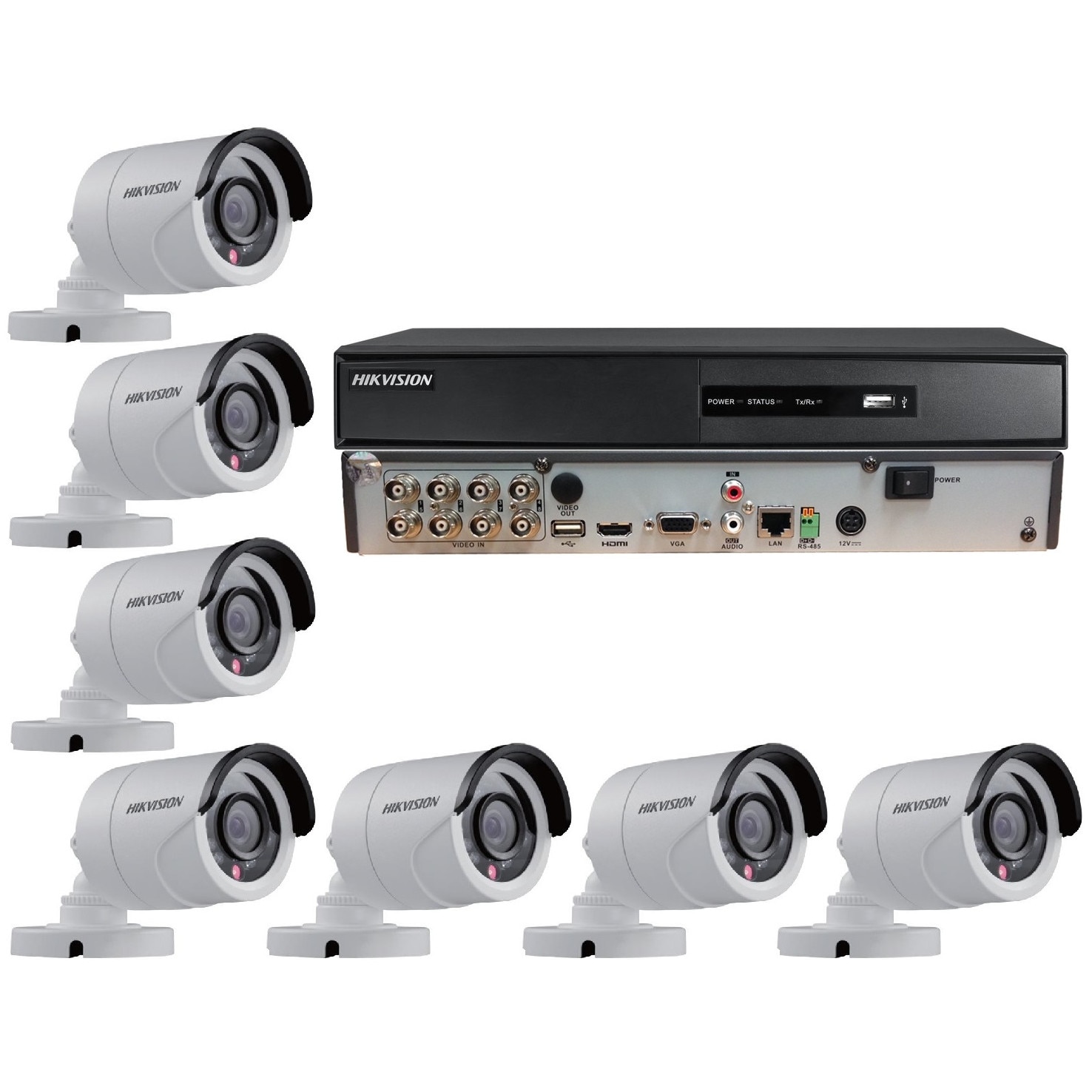 Kit Supraveghere 7 Camere 720P Interior/Exterior IR 20m + DVR 8 canale video / 1 canal audio
