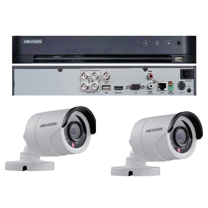 Kit Supraveghere cu 8 Camere, 8CH DVR, 1TB, Nocturn, Design Rezistent la Intemperii