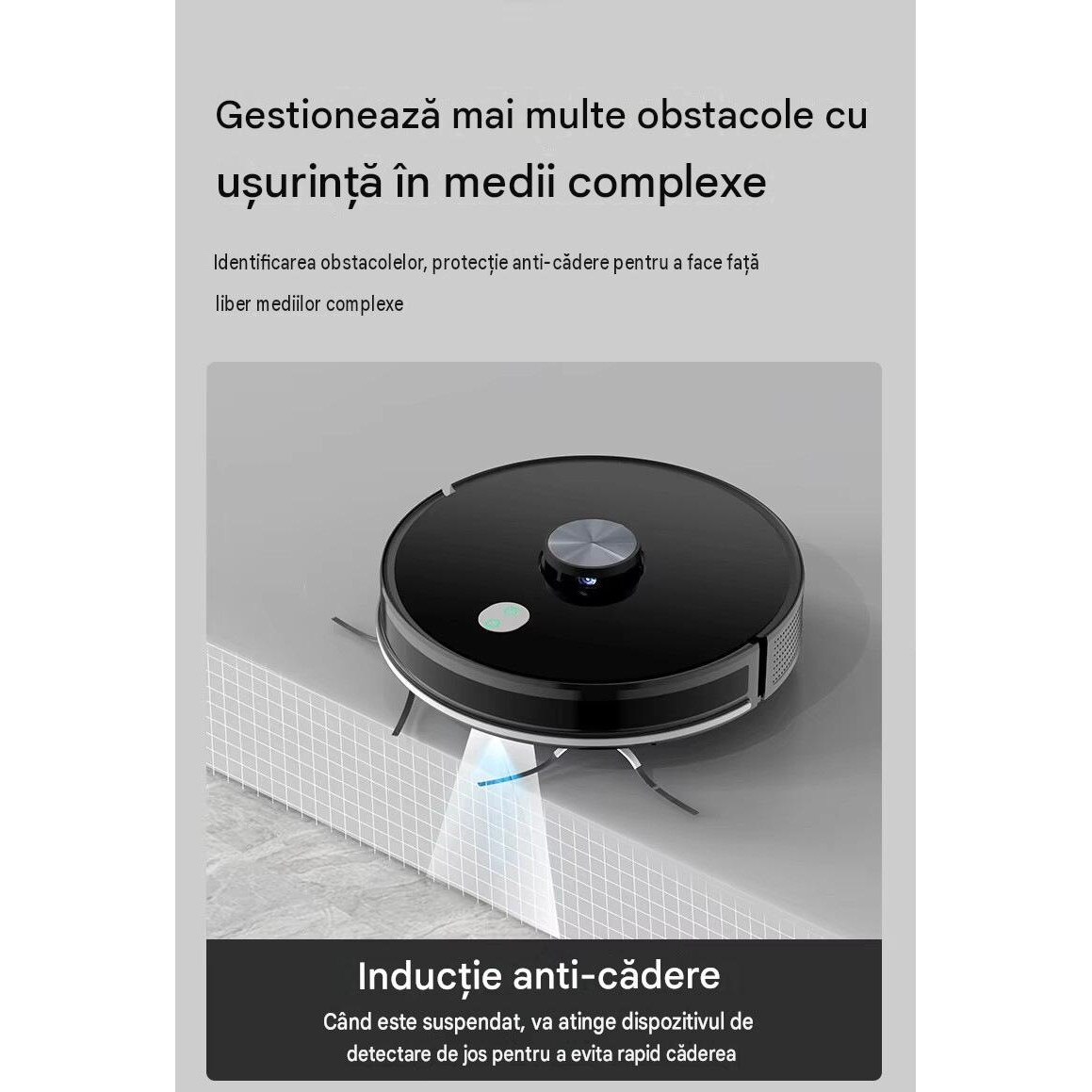 Robot aspirator LiDAR Arvada® SmartClean A8S, aspirare si mop 3 in 1, 4500 Pa, Wi-Fi, aplicatie Tuya, baterie 5200 mAh, autonomie 90–120 min, Negru