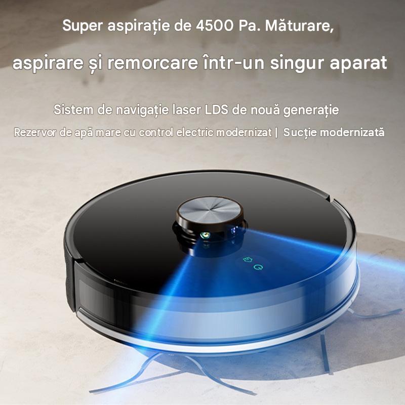 Robot aspirator LiDAR Arvada® SmartClean A8S, aspirare si mop 3 in 1, 4500 Pa, Wi-Fi, aplicatie Tuya, baterie 5200 mAh, autonomie 90–120 min, Negru
