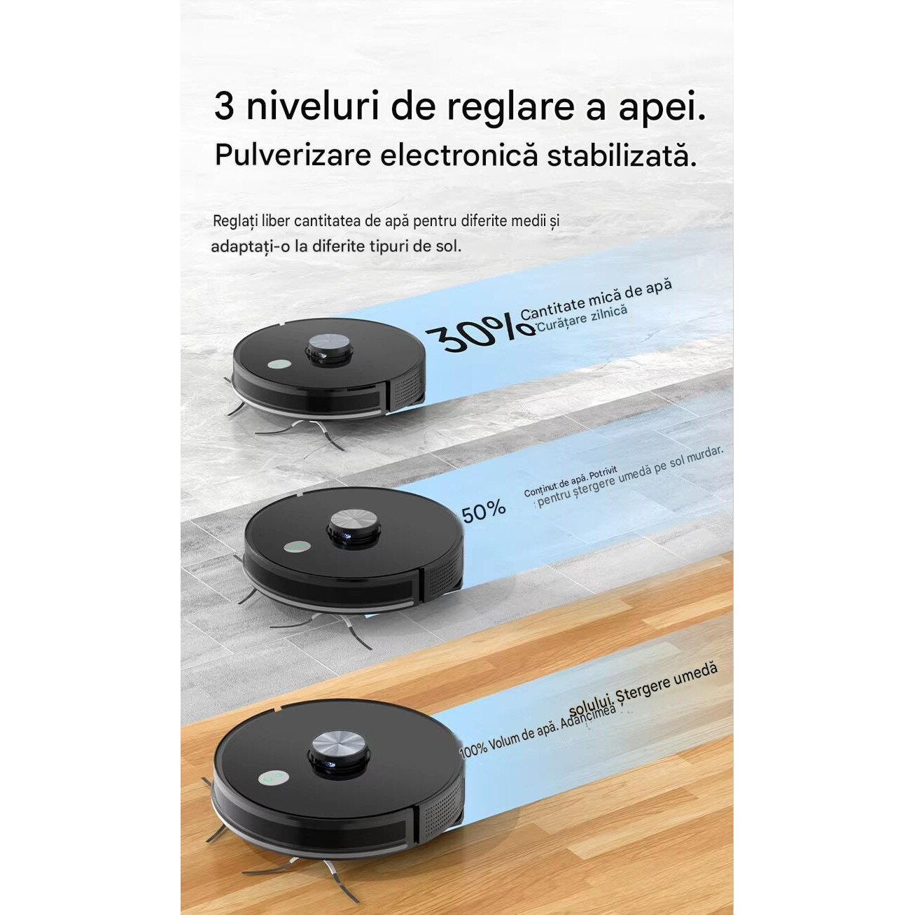 Robot aspirator LiDAR Arvada® SmartClean A8S, aspirare si mop 3 in 1, 4500 Pa, Wi-Fi, aplicatie Tuya, baterie 5200 mAh, autonomie 90–120 min, Negru