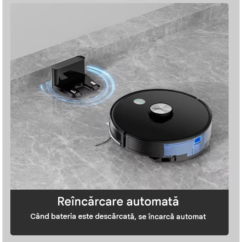 Robot aspirator LiDAR Arvada® SmartClean A8S, aspirare si mop 3 in 1, 4500 Pa, Wi-Fi, aplicatie Tuya, baterie 5200 mAh, autonomie 90–120 min, Negru