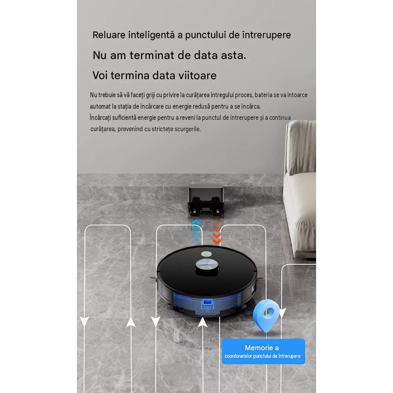 Robot aspirator LiDAR Arvada® SmartClean A8S, aspirare si mop 3 in 1, 4500 Pa, Wi-Fi, aplicatie Tuya, baterie 5200 mAh, autonomie 90–120 min, Negru