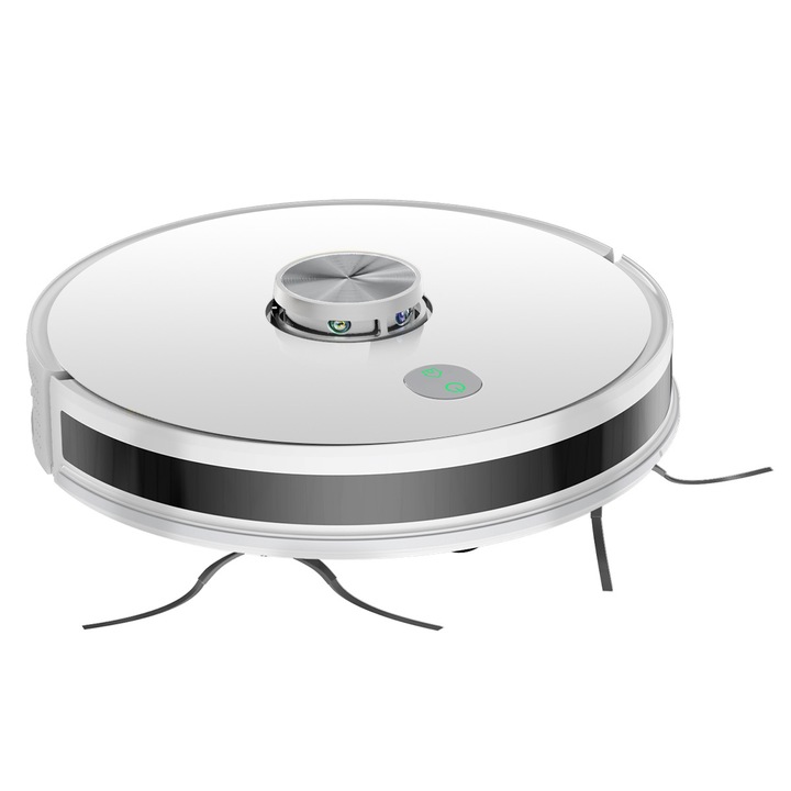 Robot aspirator LiDAR Arvada® SmartClean A8S, aspirare si mop 3 in 1, 4500 Pa, Wi-Fi, aplicatie Tuya, baterie 5200 mAh, autonomie 90–120 min, alb