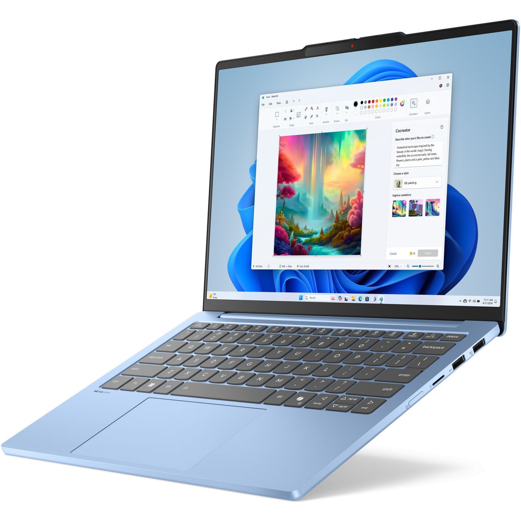 Laptop Lenovo IdeaPad Slim 5 13ARP10, 13.3" WUXGA 1920x1200 IPS 400nits, AMD Ryzen 7 7735HS 8-core, 16 GB DDR5, 512GB SSD m2 PCIe, AMD Radeon 680M Graphics, Windows 11 Pro, Aluminium Case 1.15 kg Polar Blue