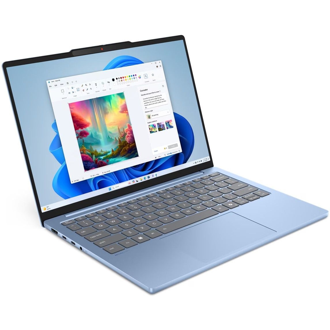 Laptop Lenovo IdeaPad Slim 5 13ARP10, 13.3" WUXGA 1920x1200 IPS 400nits, AMD Ryzen 7 7735HS 8-core, 16 GB DDR5, 512GB SSD m2 PCIe, AMD Radeon 680M Graphics, Windows 11 Pro, Aluminium Case 1.15 kg Polar Blue