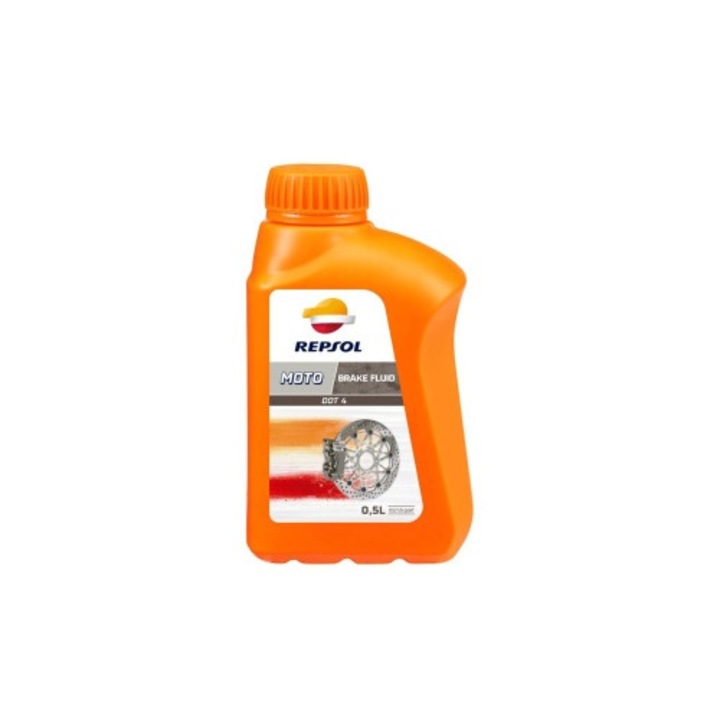 Lichid de frana Moto REPSOL Qualifier Brake Fluid DOT 4 500 ml – lichid sintetic pentru sisteme hidraulice de franare