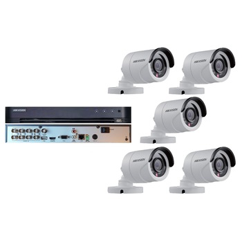 Kit Supraveghere 5 Camere Full HD Interior/Exterior IR 20m + DVR 8 canale video / 1 canal audio, 1080P Kit Supraveghere 5 Camere Full HD Interior/Exterior IR 20m + DVR 8 canale video / 1 canal audio, 1080P