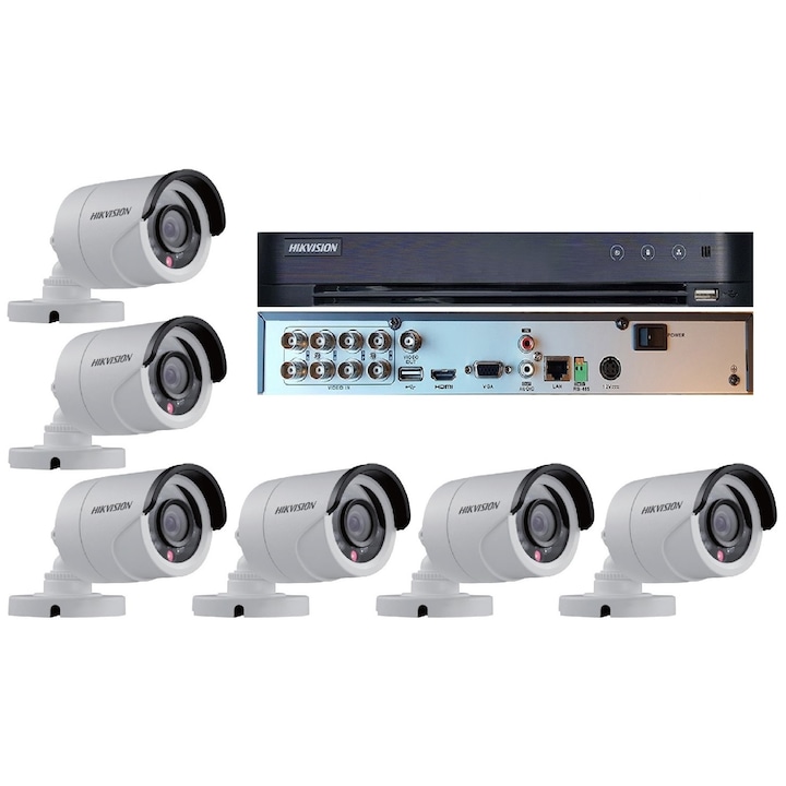 Kit Supraveghere 4 Camere 5MP (2K) IR 30m Microfon exterior, 1920N, extensibil la 8, Complet, acces mobil, noapte/zi, OOGIS™ K5MN4ECR