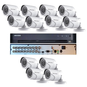 Kit Supraveghere 12 Camere Full HD Interior/Exterior IR 20m + DVR 16 canale video / 1 canal audio, 1080P Kit Supraveghere 12 Camere Full HD Interior/Exterior IR 20m + DVR 16 canale video / 1 canal audio, 1080P