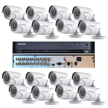 Kit Supraveghere 16 Camere Full HD Interior/Exterior IR 20m + DVR 16 canale video / 1 canal audio, 1080P Kit Supraveghere 16 Camere Full HD Interior/Exterior IR 20m + DVR 16 canale video / 1 canal audio, 1080P