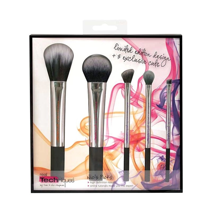 Set 5 Pensule Machiaj Profesionale Evo RT Silver Make-up