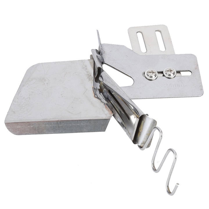 Dispozitiv de plisat pentru cusut 24mm/26mm, dublu pliu, otel inoxidabil, argintiu, 0803BM-BSTY00779153