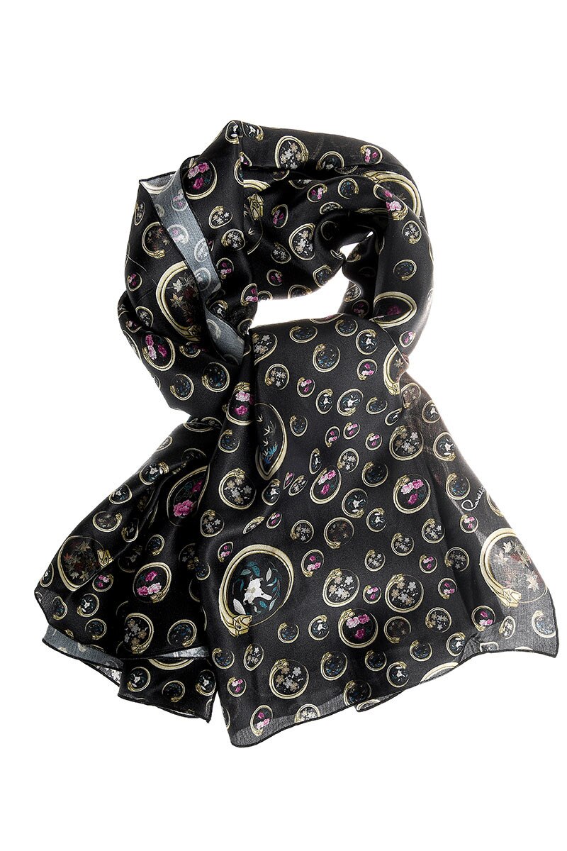 Esarfa cu imprimeu floral diverse culori Roberto Cavalli Class