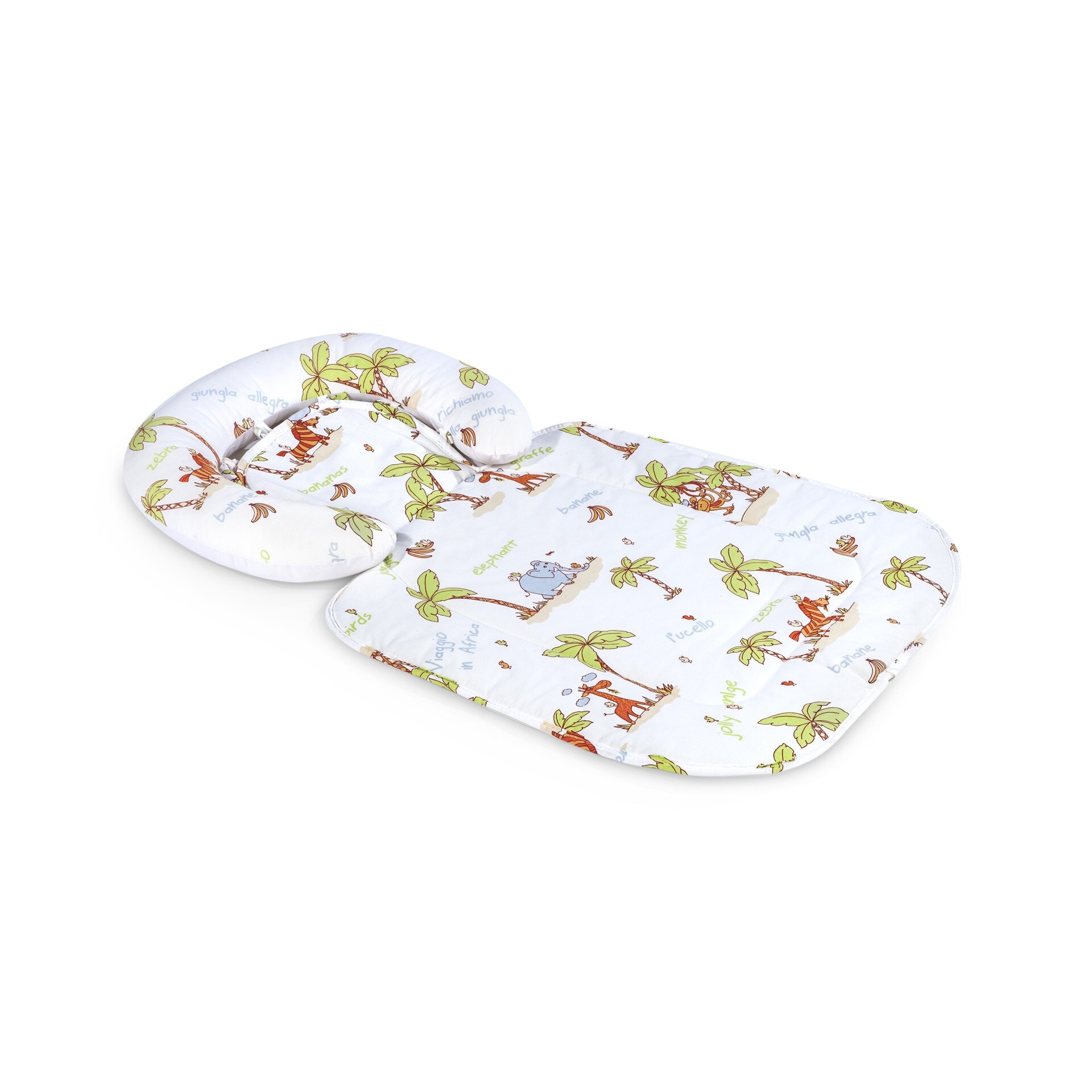 Paturica impermeabila cu tetiera detasabila, model Jungle